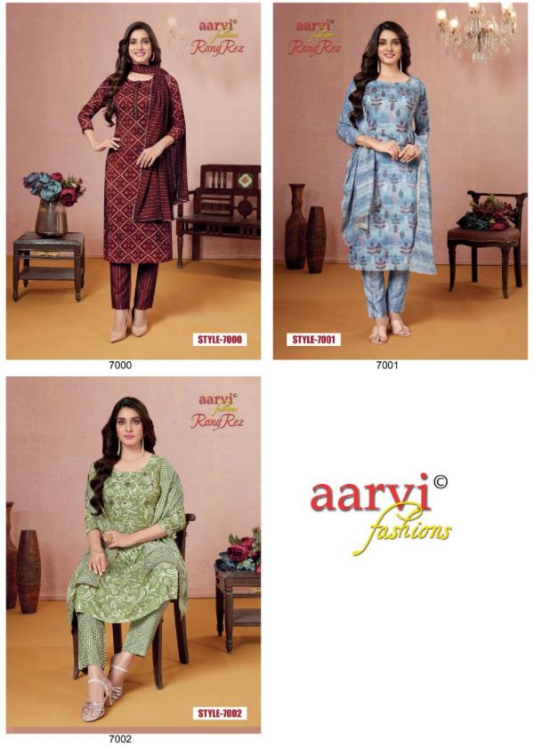 Aarvi Rangrez Vol-1 (Kurti With Pant And Dupatta)